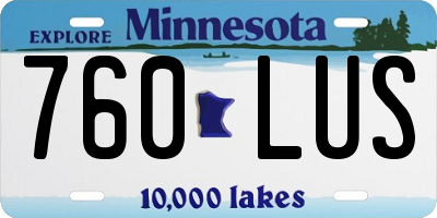 MN license plate 760LUS