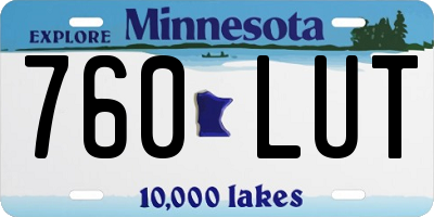 MN license plate 760LUT