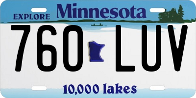 MN license plate 760LUV