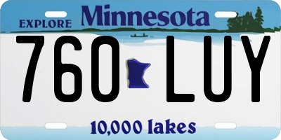 MN license plate 760LUY