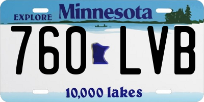 MN license plate 760LVB