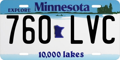 MN license plate 760LVC