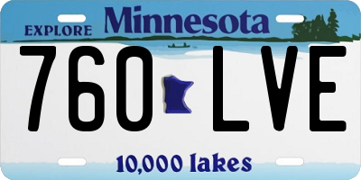 MN license plate 760LVE