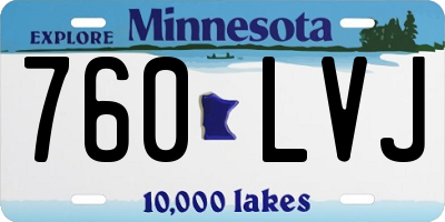 MN license plate 760LVJ