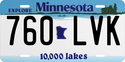 MN license plate 760LVK