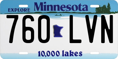MN license plate 760LVN