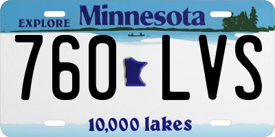MN license plate 760LVS