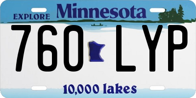 MN license plate 760LYP
