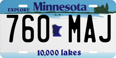 MN license plate 760MAJ