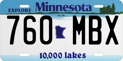 MN license plate 760MBX