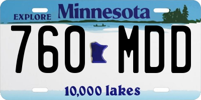 MN license plate 760MDD