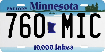 MN license plate 760MIC