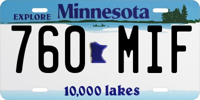 MN license plate 760MIF