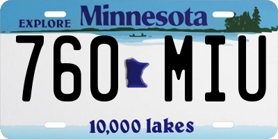 MN license plate 760MIU