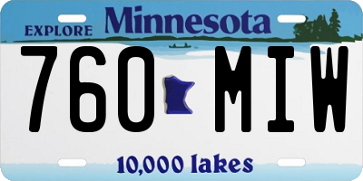 MN license plate 760MIW