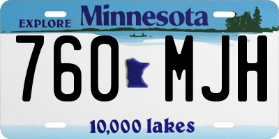 MN license plate 760MJH