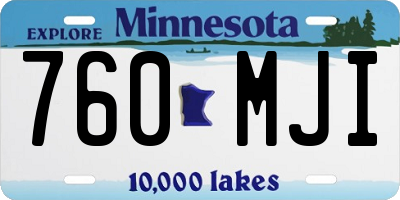 MN license plate 760MJI