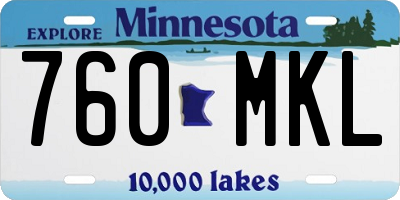 MN license plate 760MKL