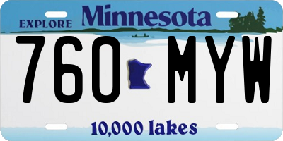MN license plate 760MYW