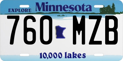 MN license plate 760MZB