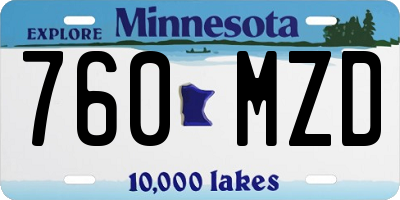 MN license plate 760MZD