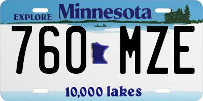 MN license plate 760MZE
