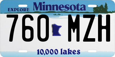 MN license plate 760MZH