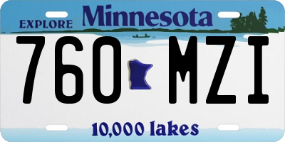 MN license plate 760MZI