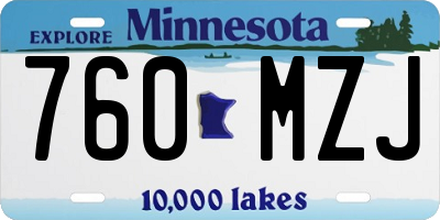 MN license plate 760MZJ