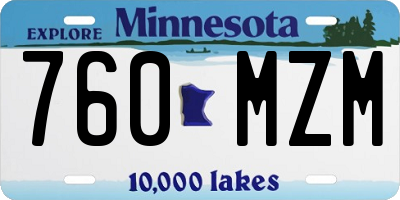 MN license plate 760MZM