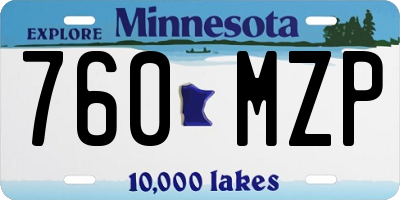 MN license plate 760MZP