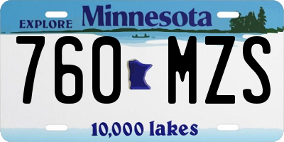MN license plate 760MZS
