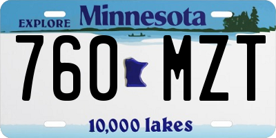 MN license plate 760MZT