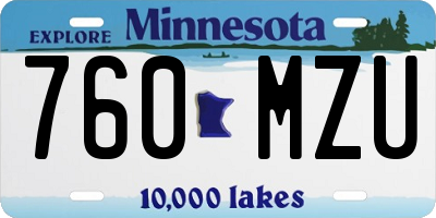 MN license plate 760MZU