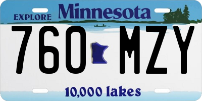 MN license plate 760MZY