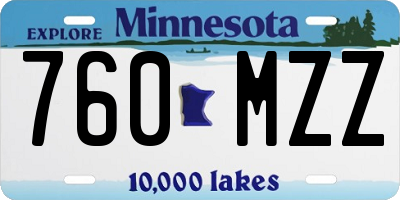 MN license plate 760MZZ