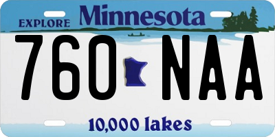 MN license plate 760NAA