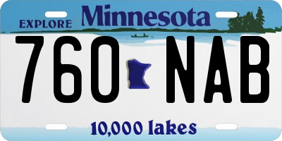MN license plate 760NAB