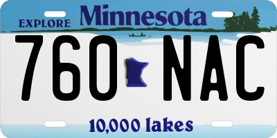 MN license plate 760NAC