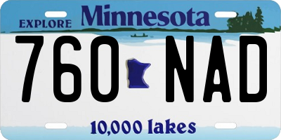 MN license plate 760NAD