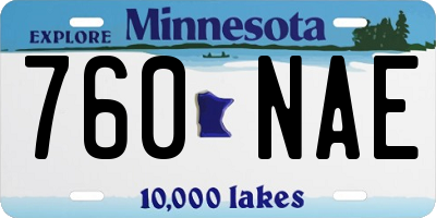 MN license plate 760NAE