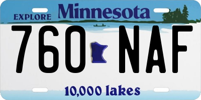 MN license plate 760NAF