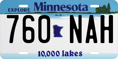 MN license plate 760NAH