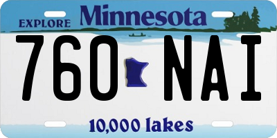 MN license plate 760NAI