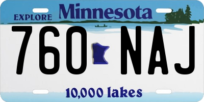 MN license plate 760NAJ