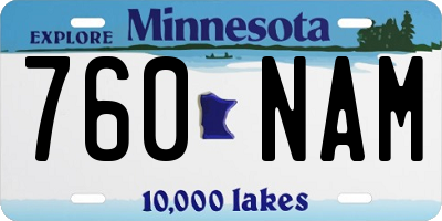 MN license plate 760NAM