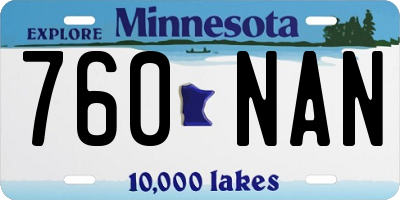 MN license plate 760NAN