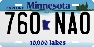 MN license plate 760NAO