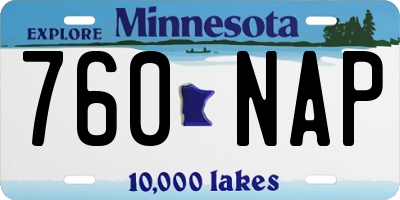 MN license plate 760NAP