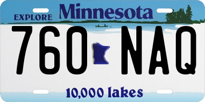 MN license plate 760NAQ